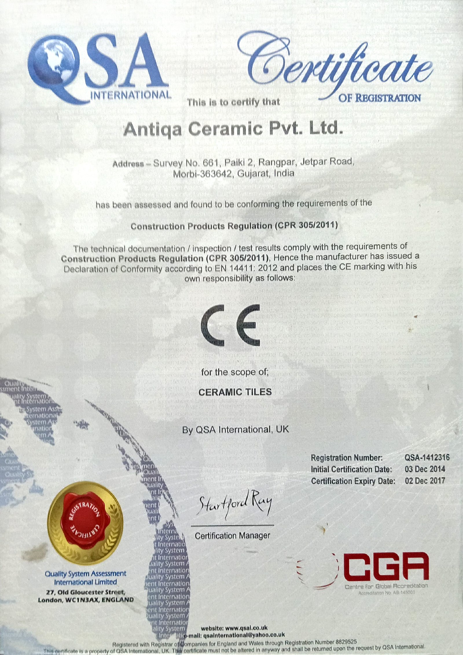 CE QSA CERTIFICATE